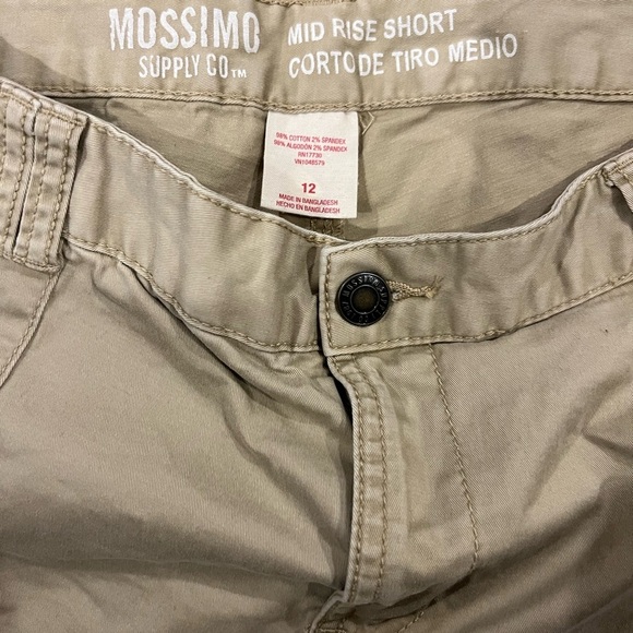 Mossimo Supply Co. Women's Mid Rise Khaki Tan Shorts Size 12 - Picture 5 of 6